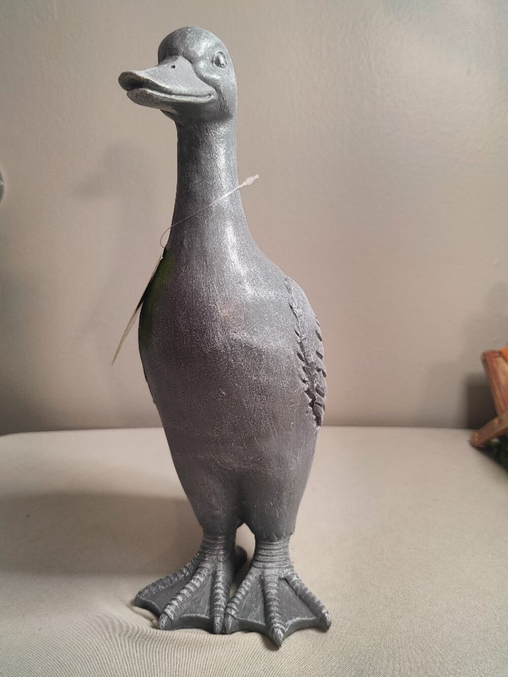 Rustic Grey Duck Garden Statue Figurine Outdoor Patio Home Decor NWT